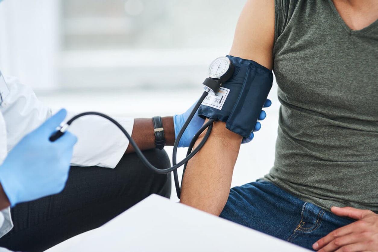 close up of blood pressure measurement